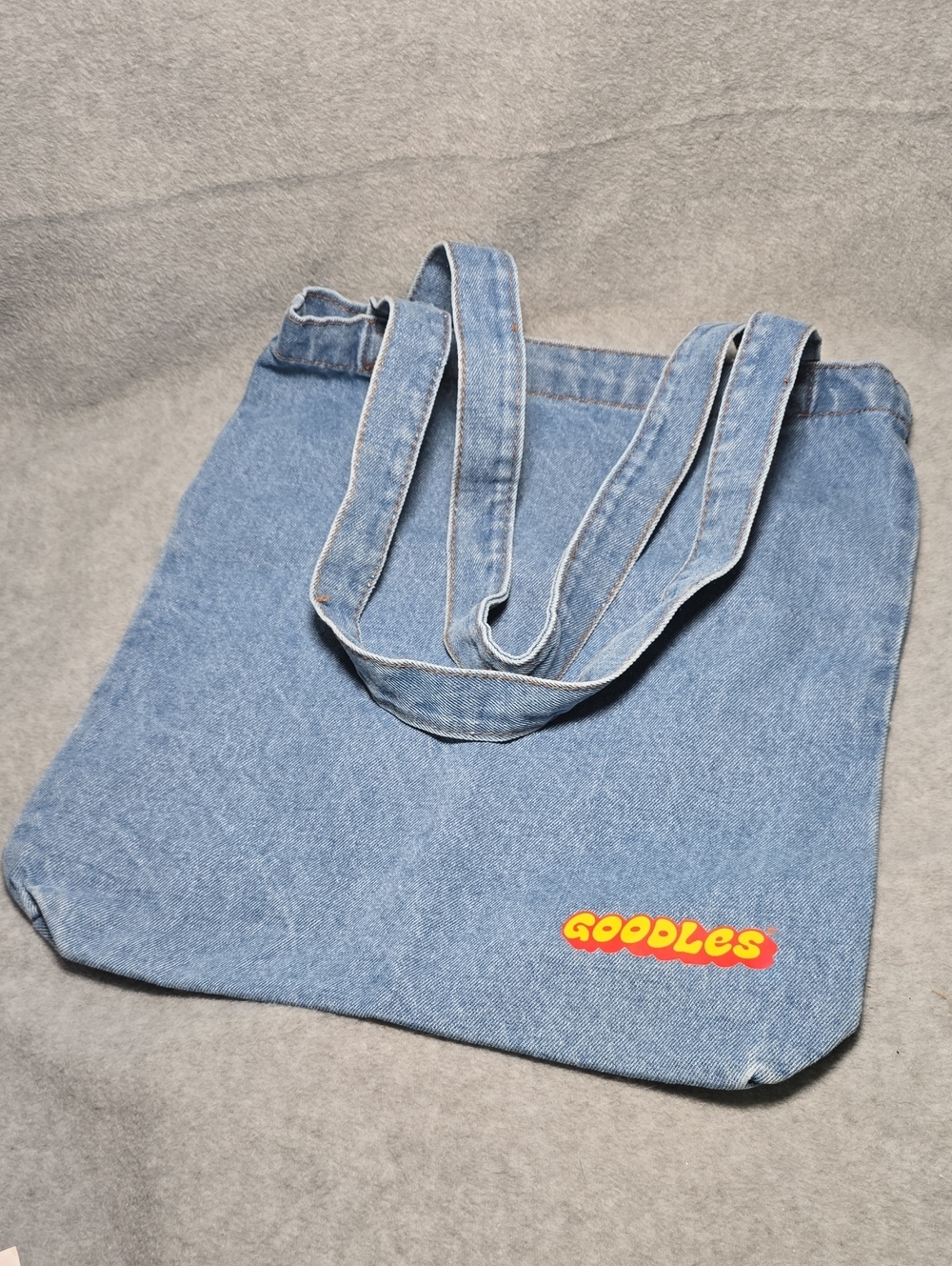 Goodles Denim Tote Bag in Light Blue